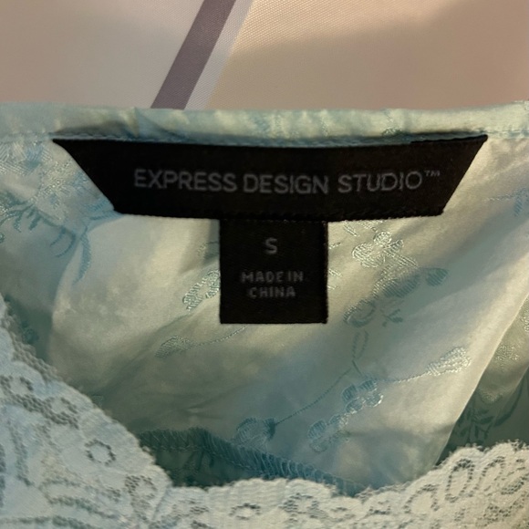 Express Design Studio Lace Camisole in Light Blue - Picture 2 of 3